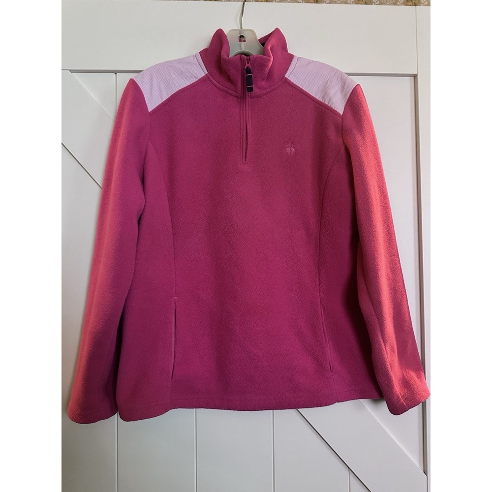 Brooks Brothers Women Pink Golden Fleece  1/4 Zip Jacket Size Large L‎